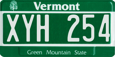 VT license plate XYH254