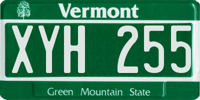 VT license plate XYH255