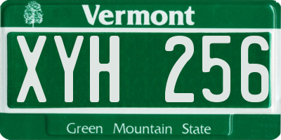 VT license plate XYH256