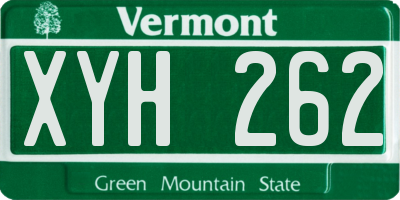 VT license plate XYH262