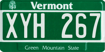 VT license plate XYH267