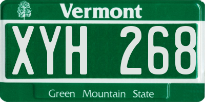 VT license plate XYH268