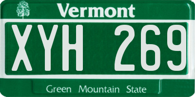 VT license plate XYH269