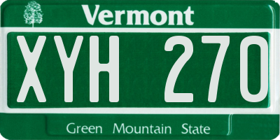 VT license plate XYH270
