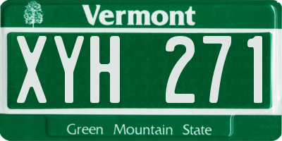 VT license plate XYH271