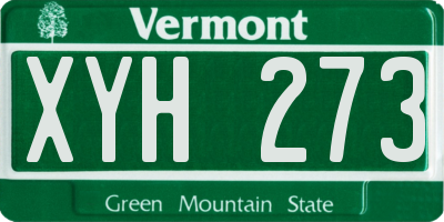 VT license plate XYH273