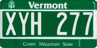VT license plate XYH277