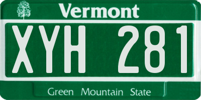 VT license plate XYH281
