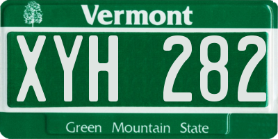 VT license plate XYH282