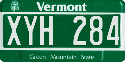 VT license plate XYH284