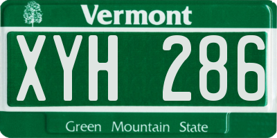 VT license plate XYH286