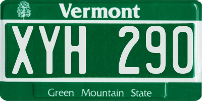VT license plate XYH290