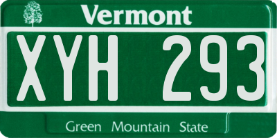 VT license plate XYH293