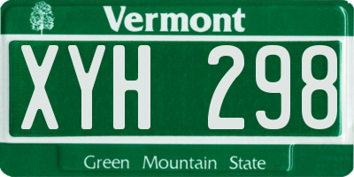VT license plate XYH298