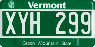 VT license plate XYH299
