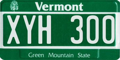 VT license plate XYH300