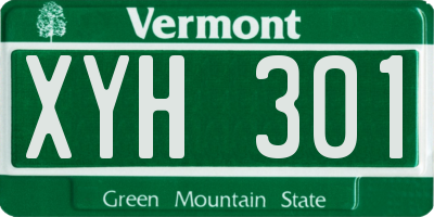 VT license plate XYH301
