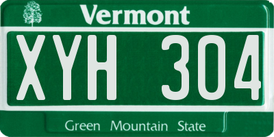 VT license plate XYH304