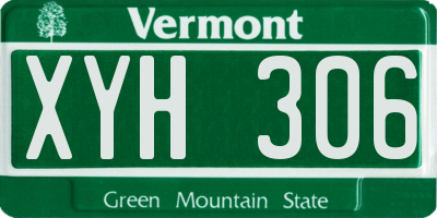 VT license plate XYH306