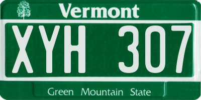 VT license plate XYH307