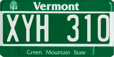 VT license plate XYH310