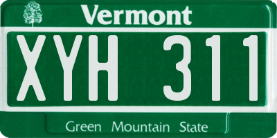 VT license plate XYH311