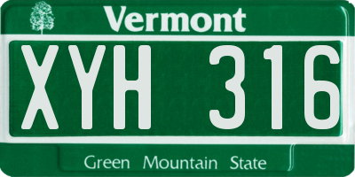 VT license plate XYH316
