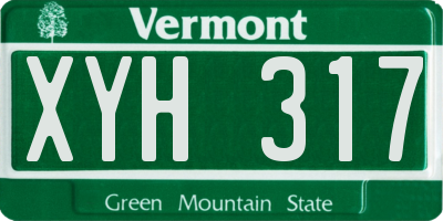 VT license plate XYH317