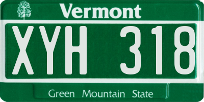 VT license plate XYH318