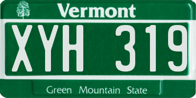 VT license plate XYH319