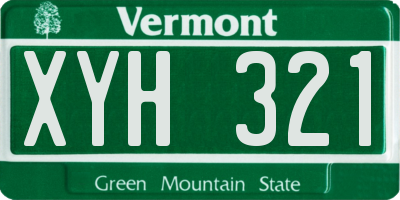 VT license plate XYH321