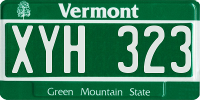 VT license plate XYH323