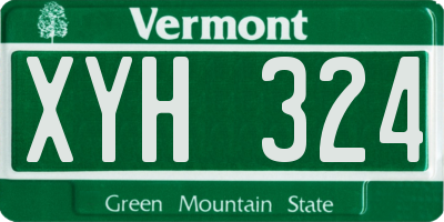 VT license plate XYH324