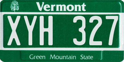 VT license plate XYH327