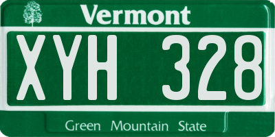 VT license plate XYH328