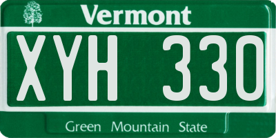 VT license plate XYH330