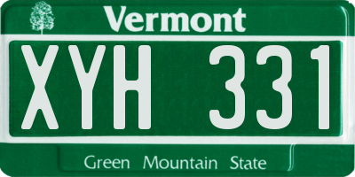 VT license plate XYH331