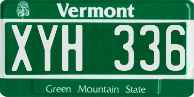 VT license plate XYH336