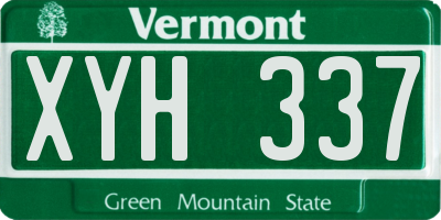 VT license plate XYH337