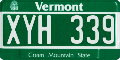VT license plate XYH339