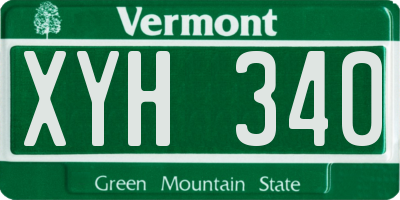 VT license plate XYH340