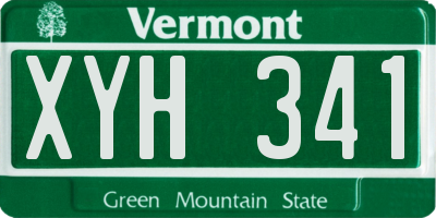 VT license plate XYH341