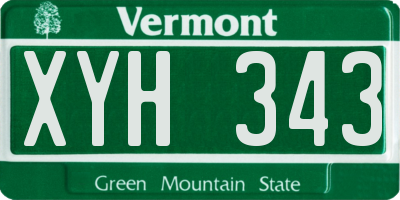 VT license plate XYH343