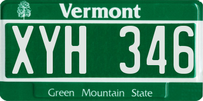 VT license plate XYH346