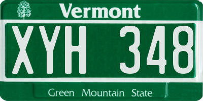 VT license plate XYH348