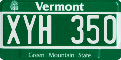 VT license plate XYH350