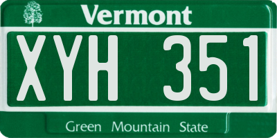VT license plate XYH351