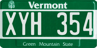VT license plate XYH354