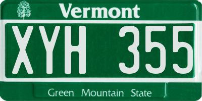 VT license plate XYH355