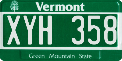 VT license plate XYH358